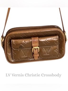 Louis Vuitton Vernis Christie Diagonal Crossbody Bronze